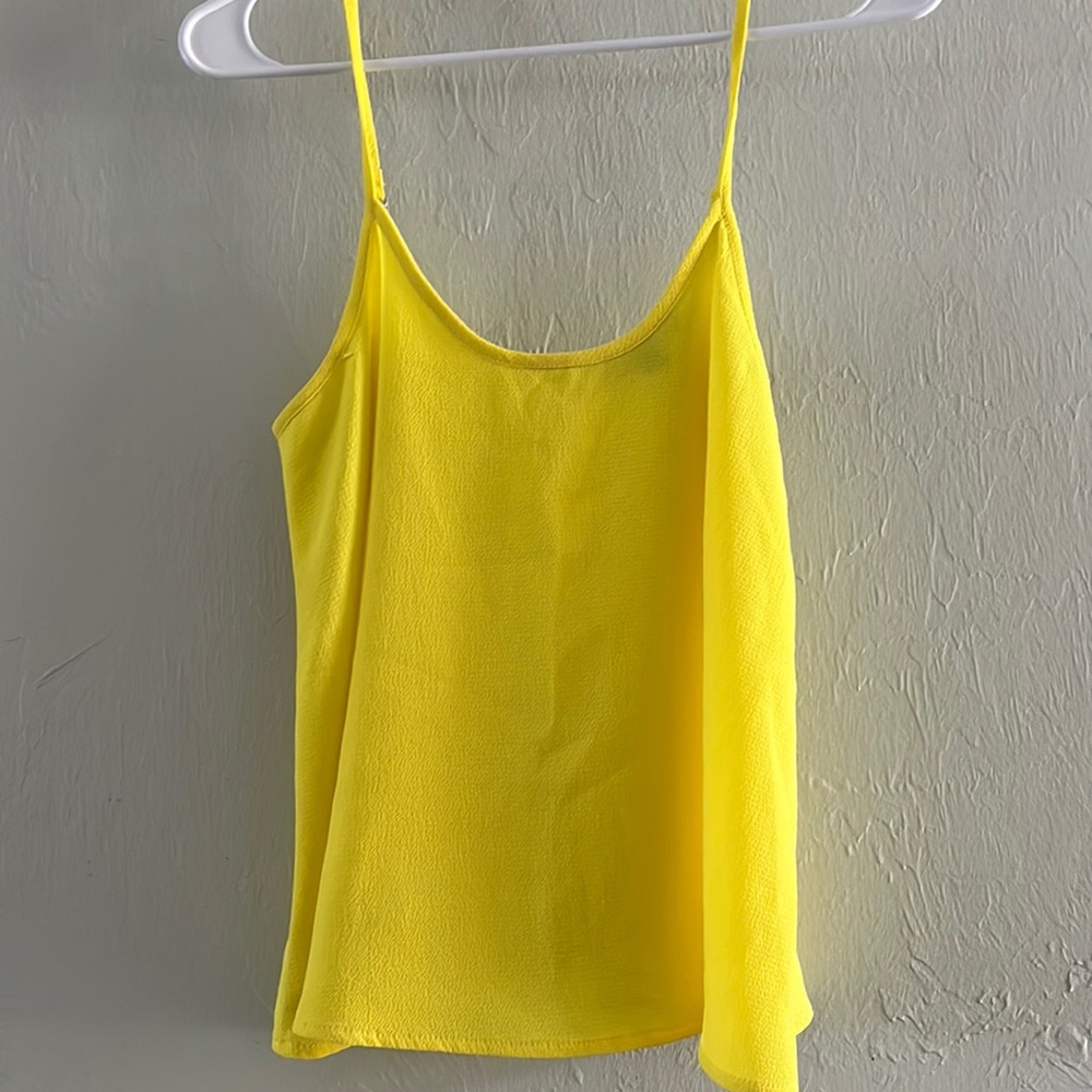 Necessary spaghetti strap silk camisole yellow (S)